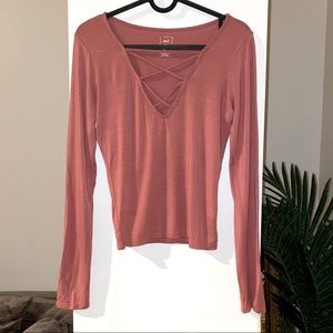 5 FOR $25! 
PACSUN long sleeve lace up top!